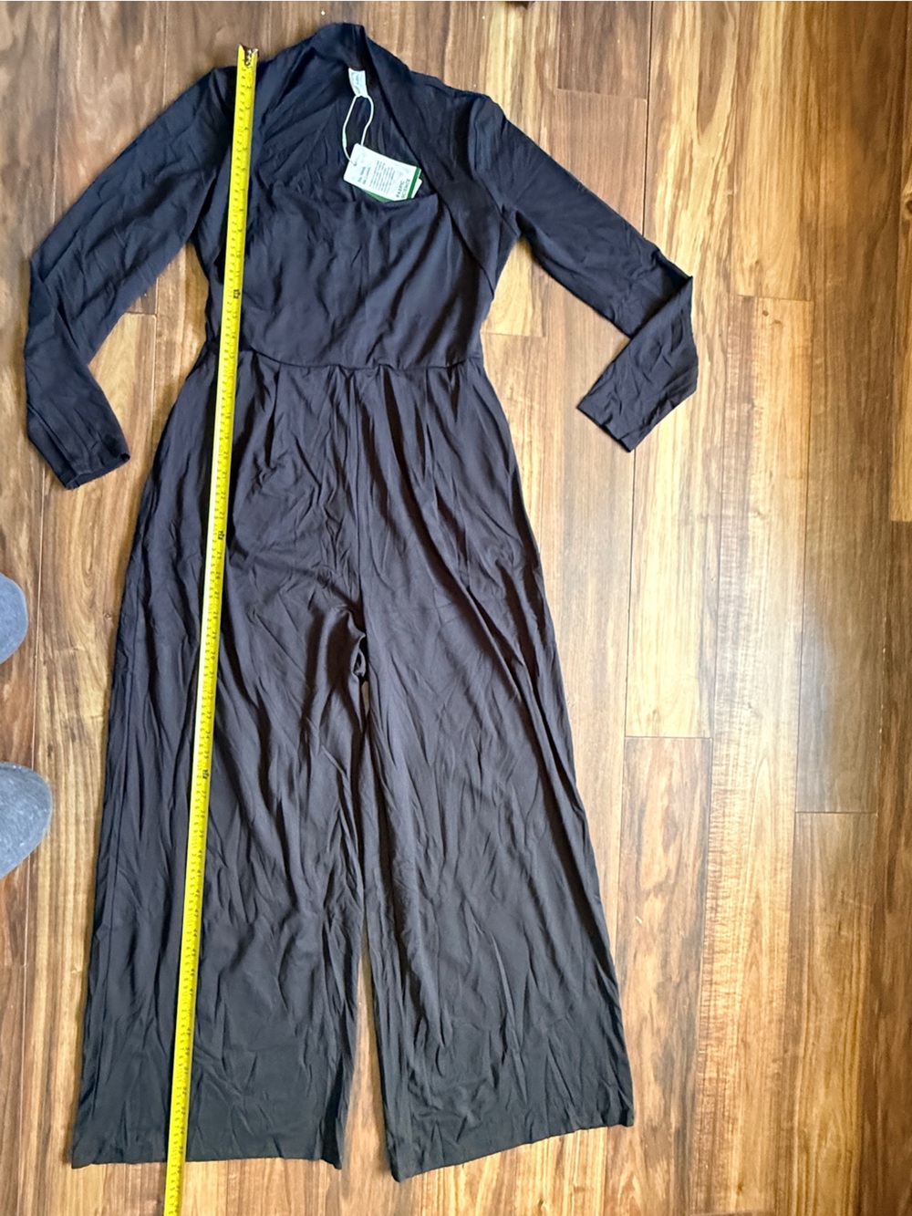 Halara black one piece romper bodysuit wide leg BNWT large hippy gorecore